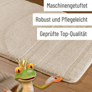 {"class" => "product-thumbnails__image", "alt" => "Badteppich von BathKing by WECONhome Marc Creme Weiß Detail der Teppichkante auf Holzfußboden, eingeblendete Hinweise zu Verarbeitung und Pflege"}