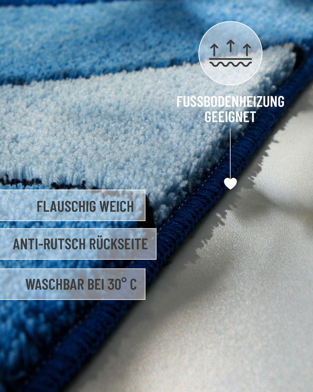Badteppich Blau Multi "Monte Cavo" Homie Living