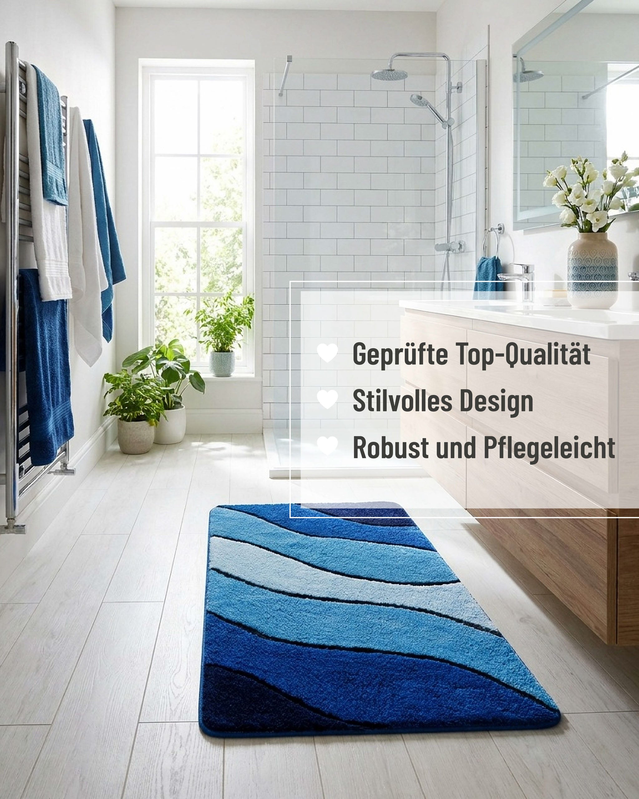 Badteppich Blau Multi "Monte Cavo" Homie Living
