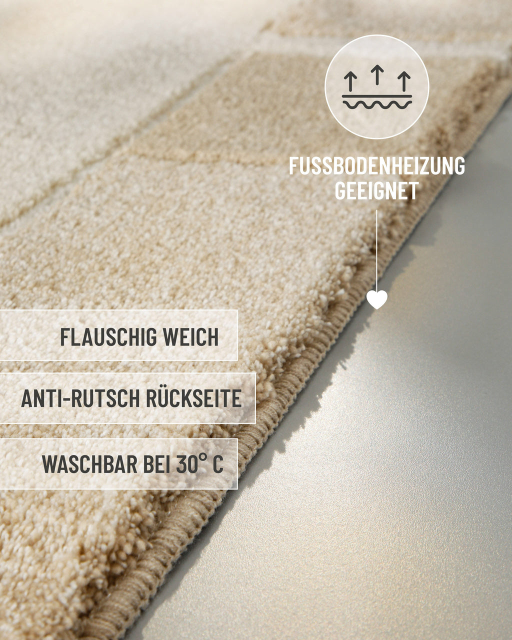 Badteppich Beige Multi "Villa Elba" Homie Living