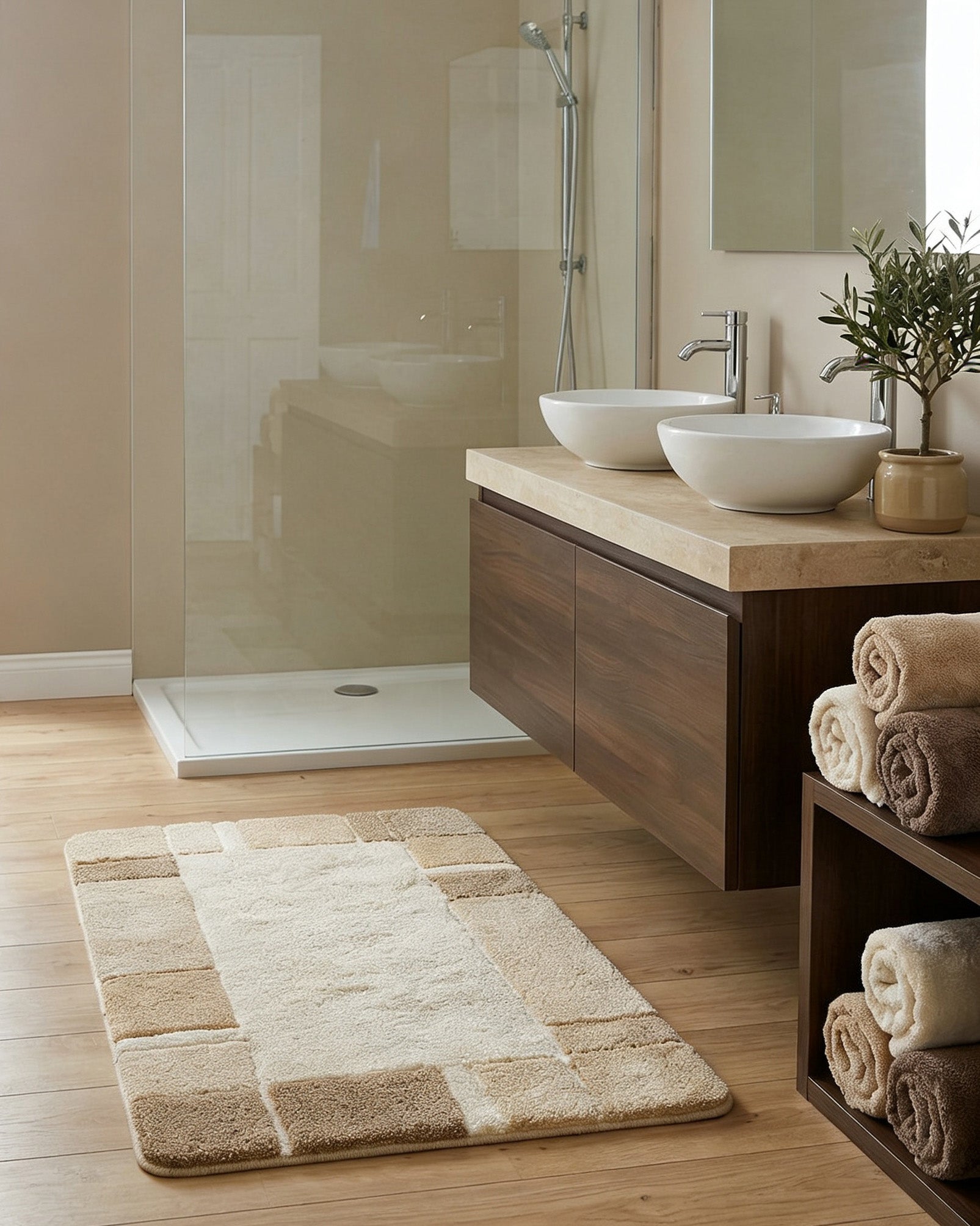 Badteppich Beige Multi "Villa Elba" Homie Living