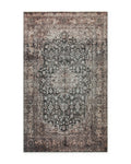 Beige-grauer Vintage-Badteppich Ralph als Freisteller mit klassischem orientalischem Vintage-Muster.