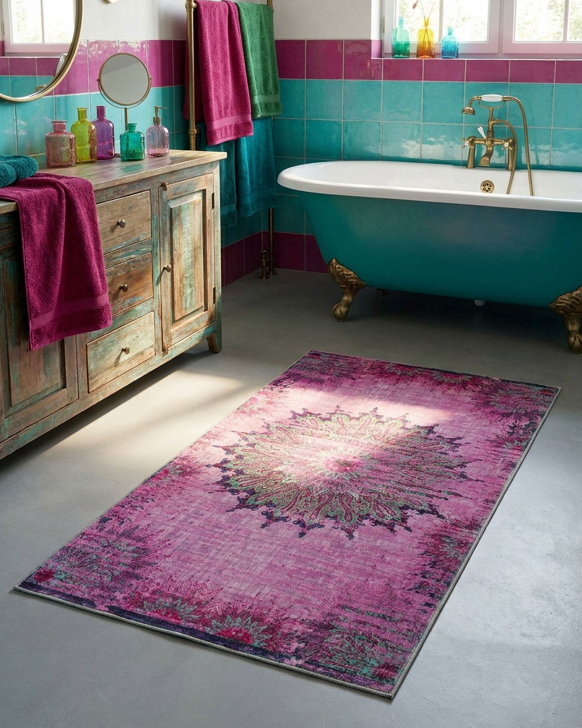 WECONhome Badteppich Healing, Orientalisch Vintage Design, rutschfest, waschbar 30 °C – Weconhome Shop