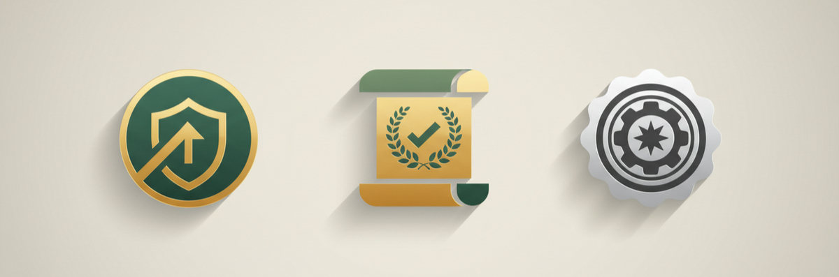 Bannerbild mit 3 Zertifikatlogos