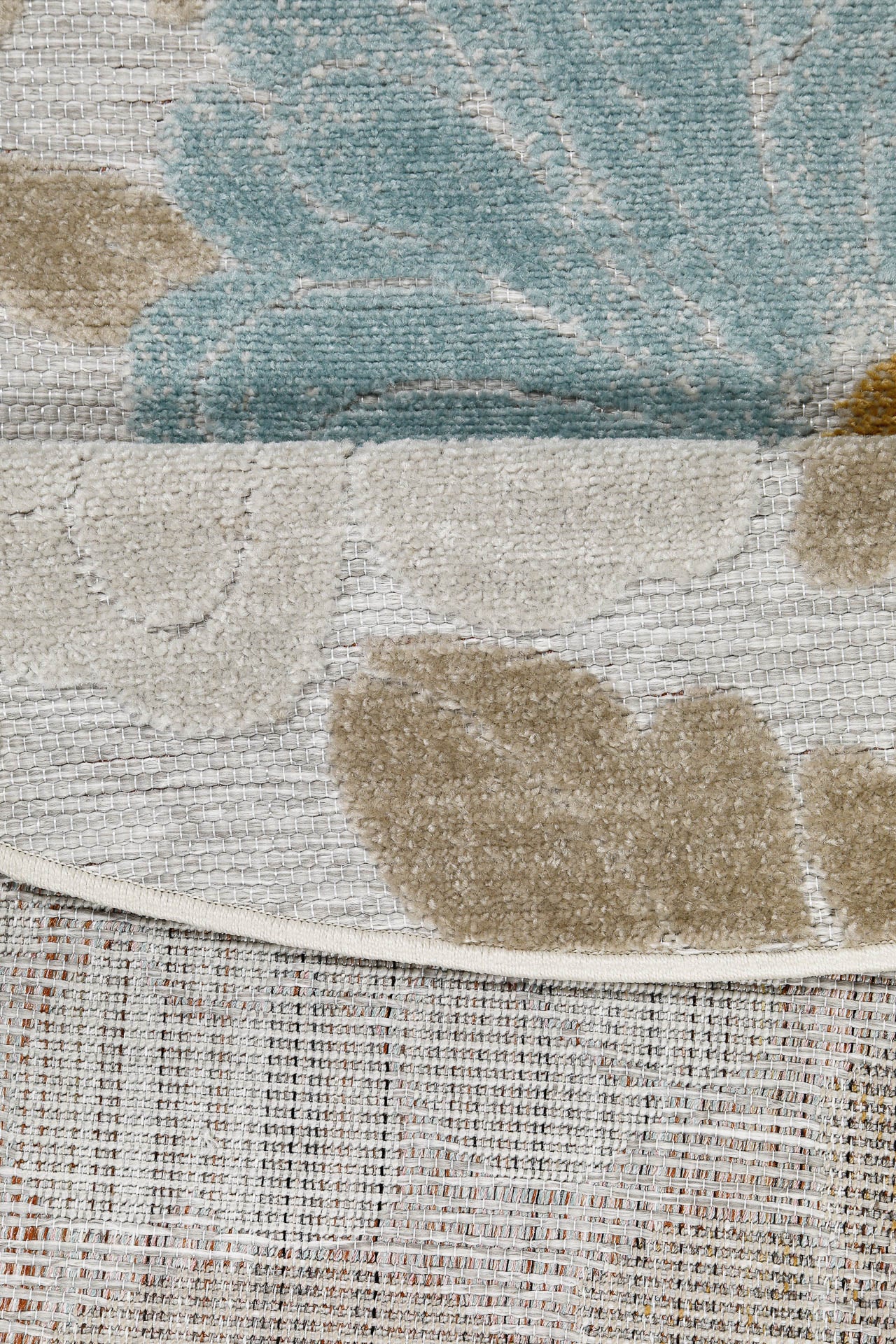 In & Outdoorteppich Rund Beige "BeachFlower" WECONhome