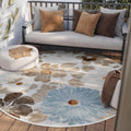 In & Outdoorteppich Rund Beige "BeachFlower" WECONhome