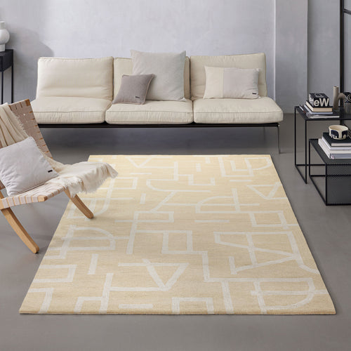 Kurzflor Teppich aus Schurwolle Sand Beige "Beatrice" WECONhome
