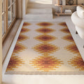 Kelim Teppich Beige Ocker aus Wolle "Belle" Green Looop
