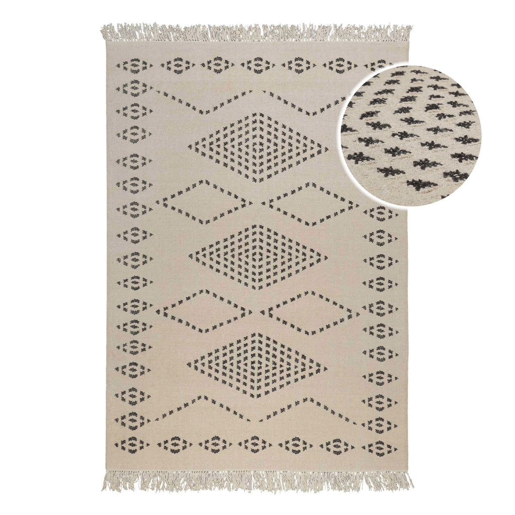 Kelim Teppich Creme Beige aus Wolle "Belmont" Green Looop