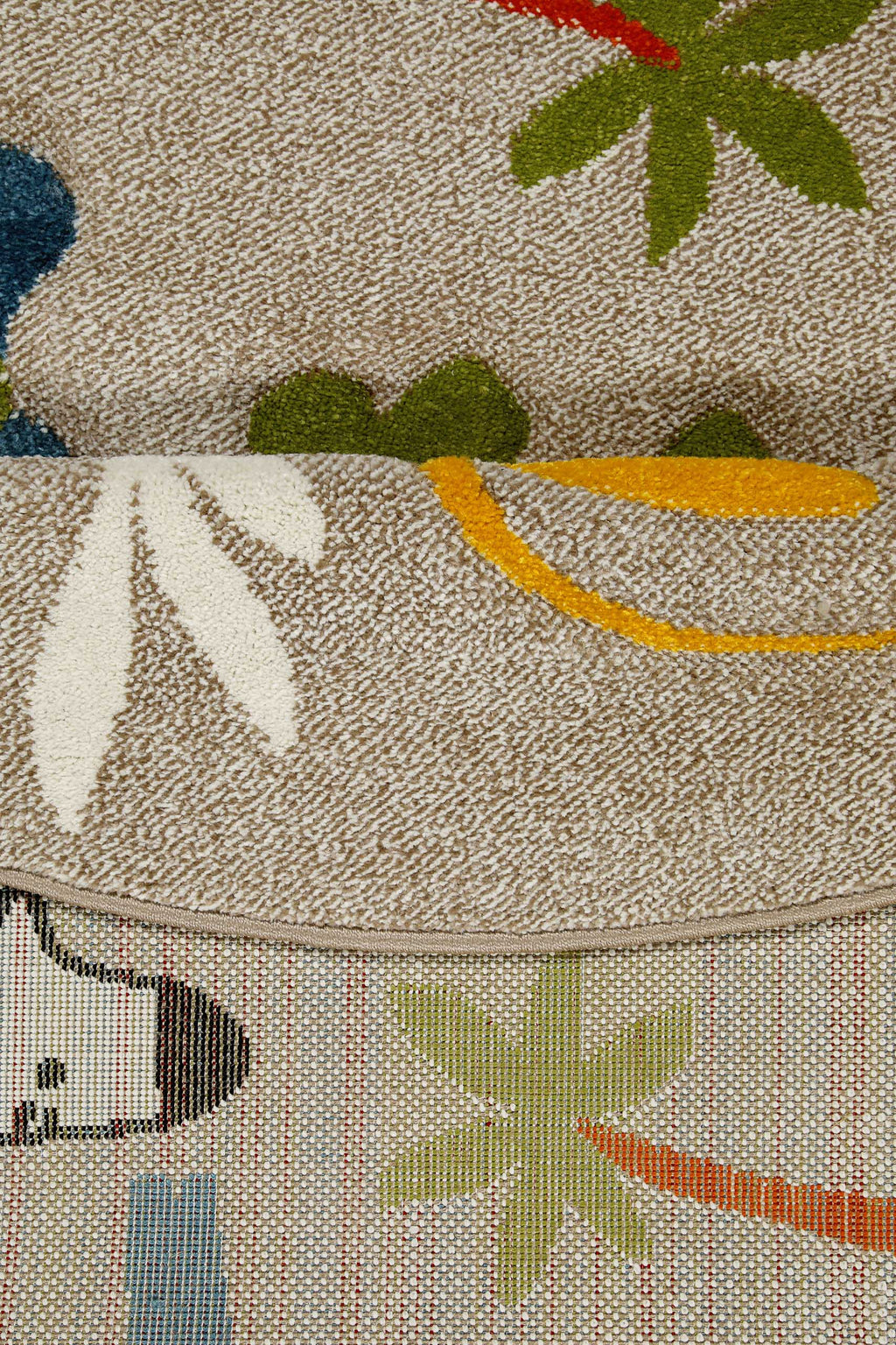 Kinderteppich Rund Sand Beige meliert "Benny & Friends" Smart Kids