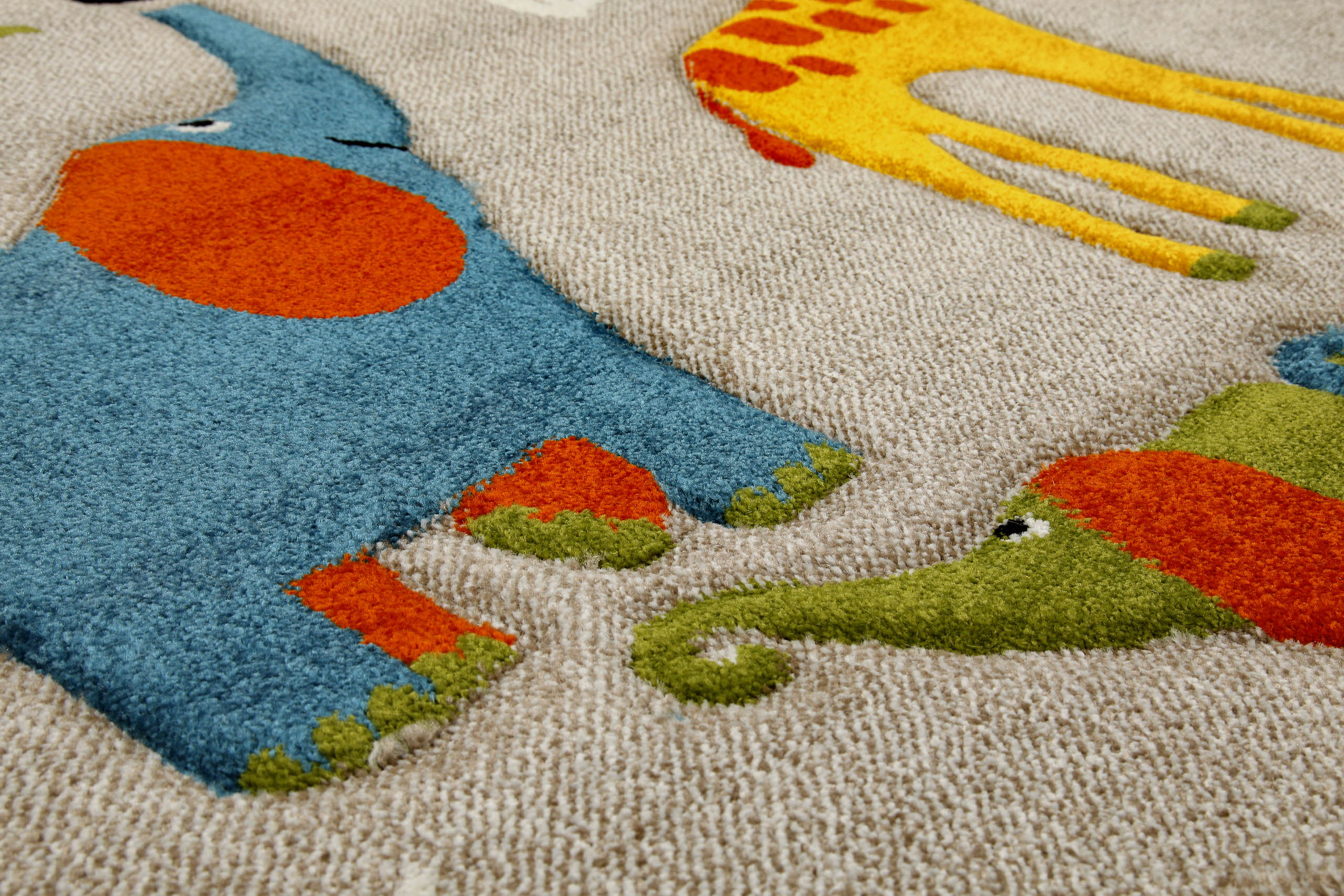 Kinderteppich Rund Sand Beige meliert "Benny & Friends" Smart Kids