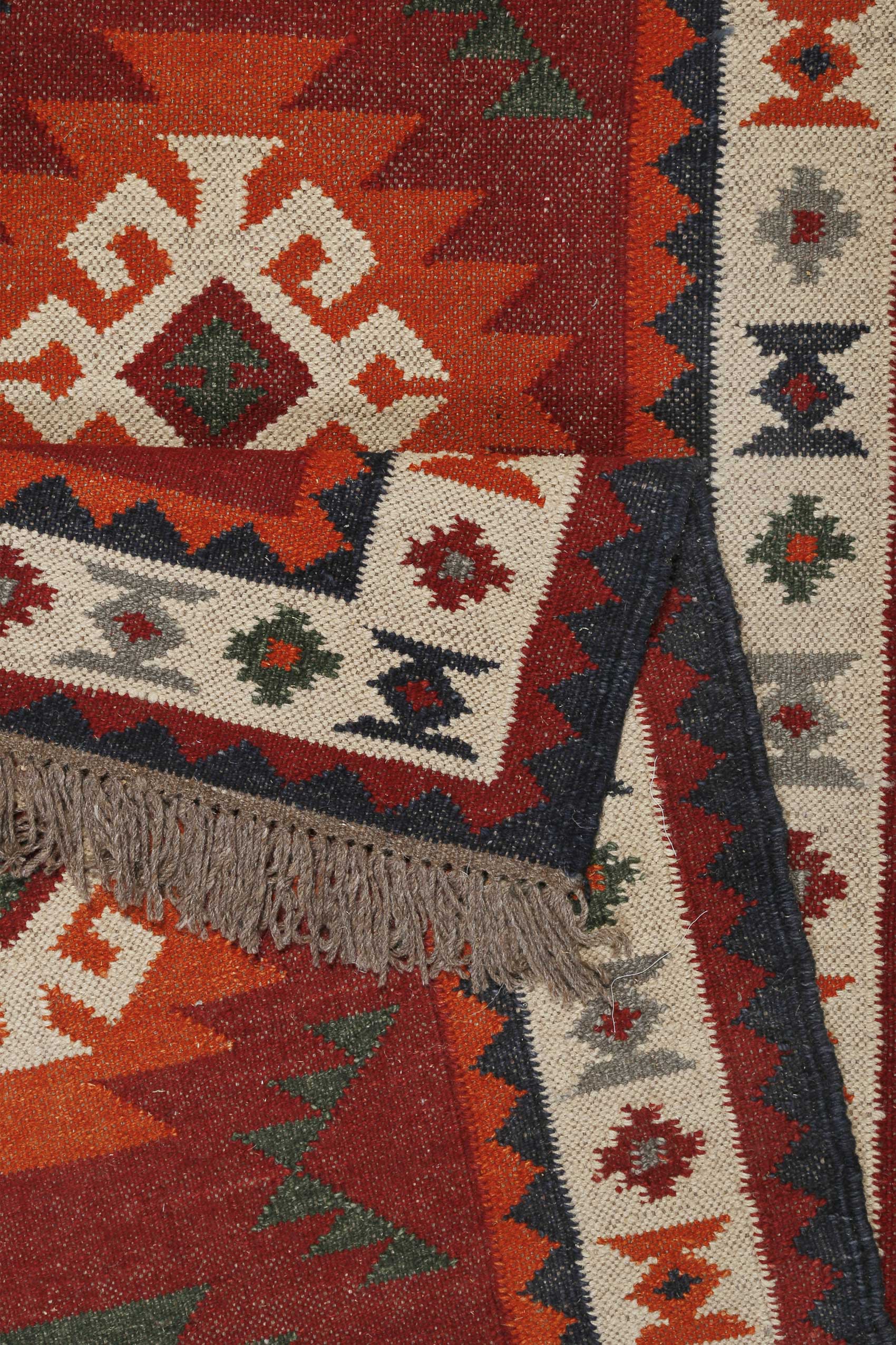 Kelim Teppich Rot aus Wolle "Blancard" Green Looop