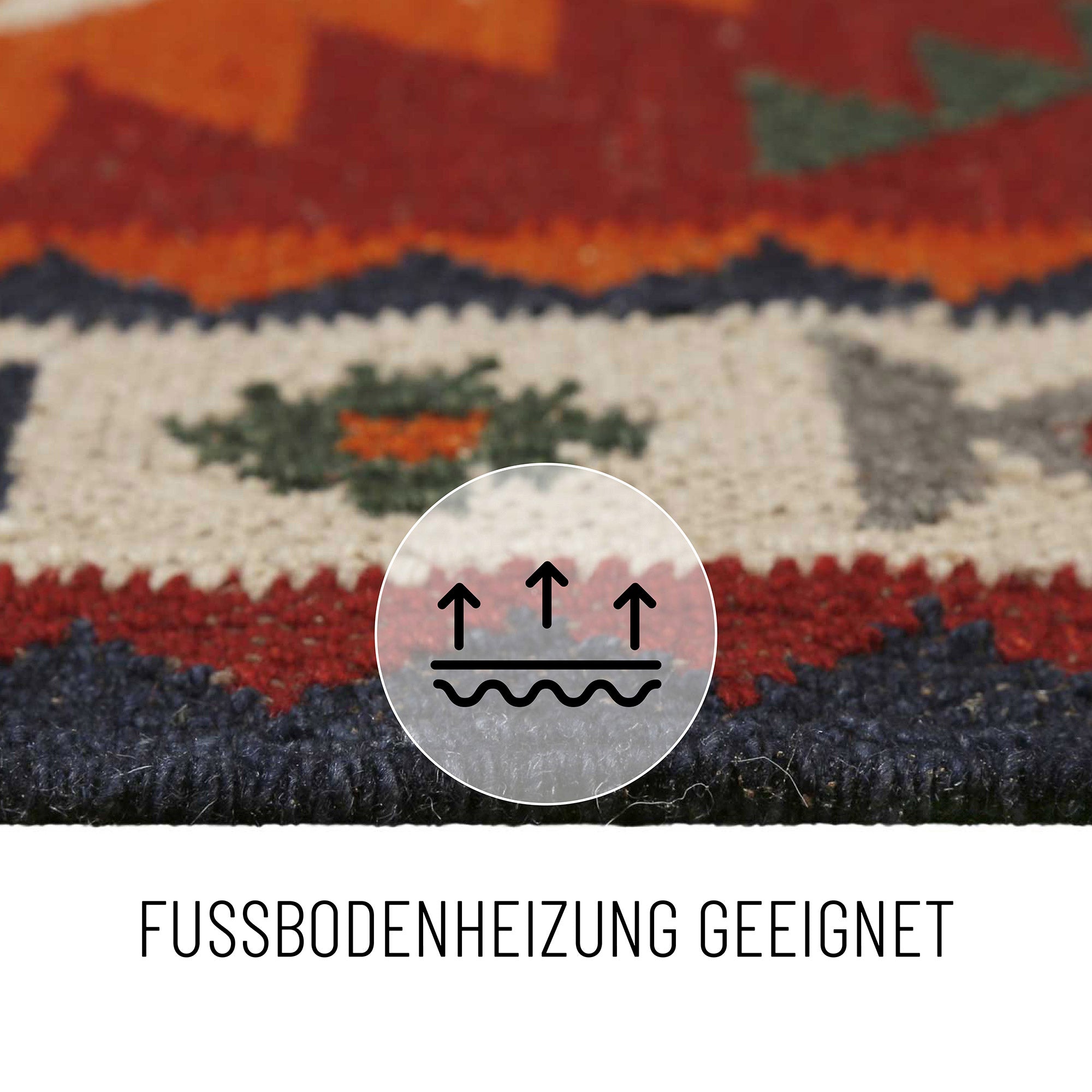 Kelim Teppich Rot aus Wolle "Blancard" Green Looop