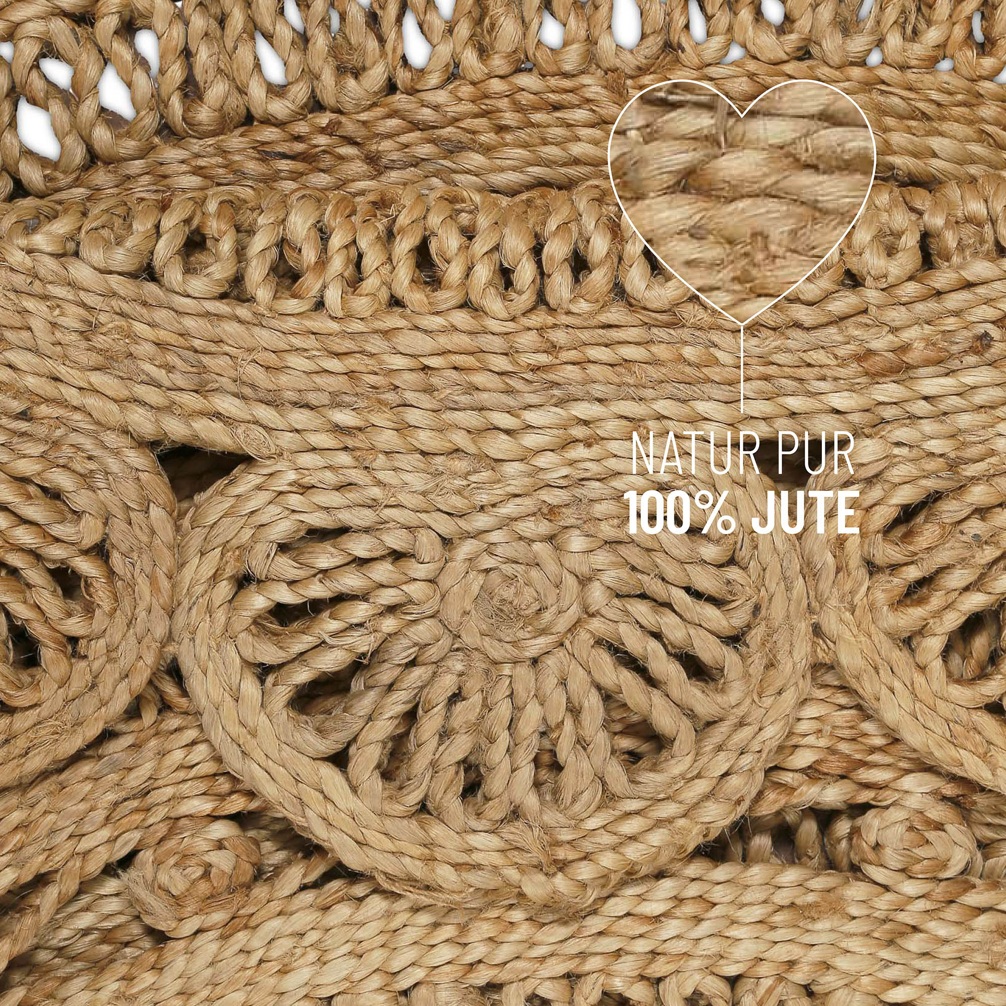 "Bloom" Jute-Teppich – schwer, handgefertigt, hochwertig