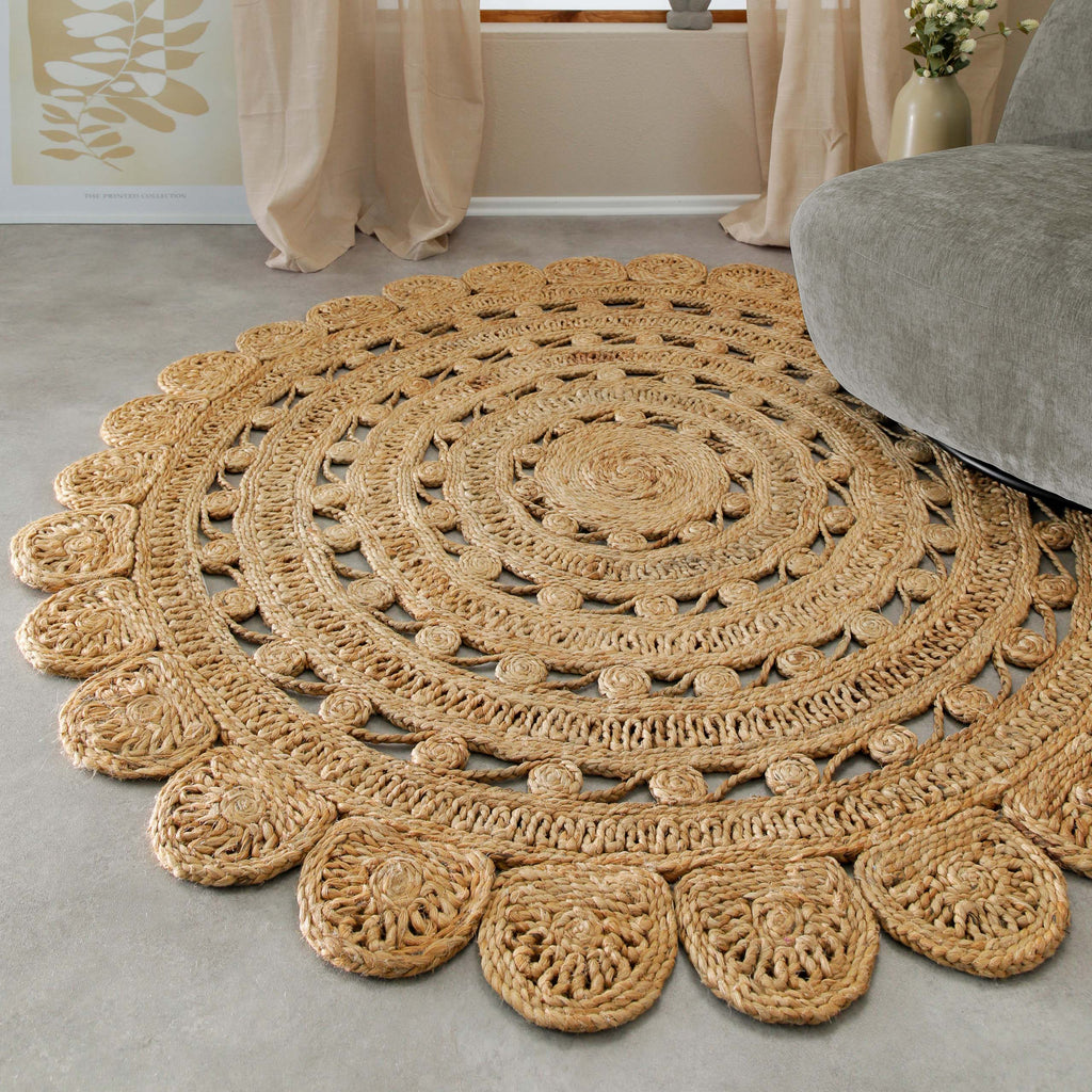 "Bloom" Jute-Teppich – schwer, handgefertigt, hochwertig
