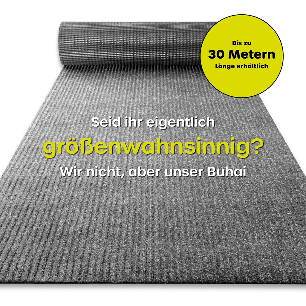 Buhai Läufer grau mit Text bis zu 30m lang