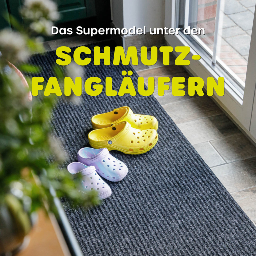 Buhai Läufer grau mit Schuhen drauf