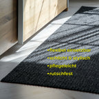 Buhai Läufer schwarz pflegeleicht, schlicht, rutschfest