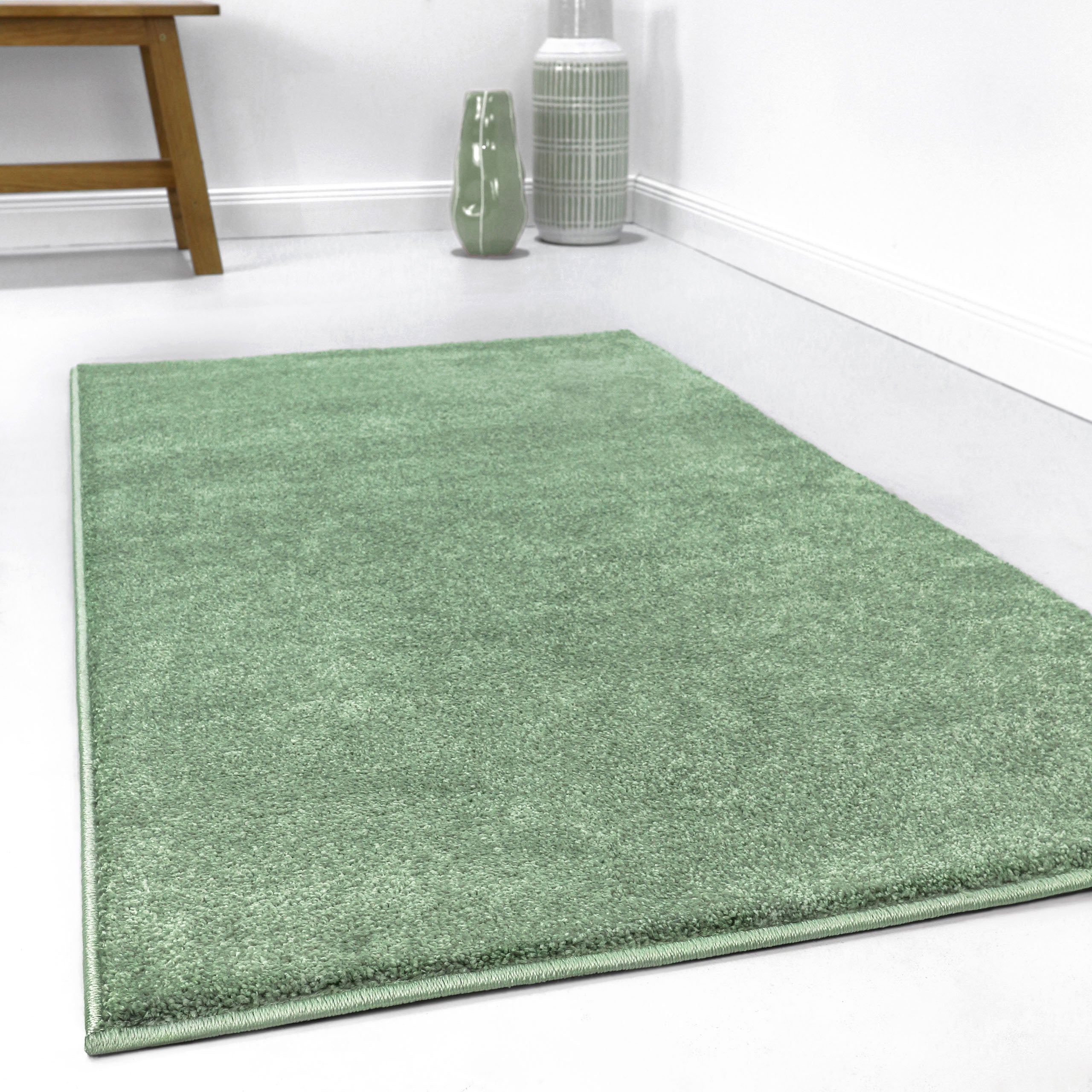 Esprit Teppich Mint Grün Kurzflor soft und weich "Campus"