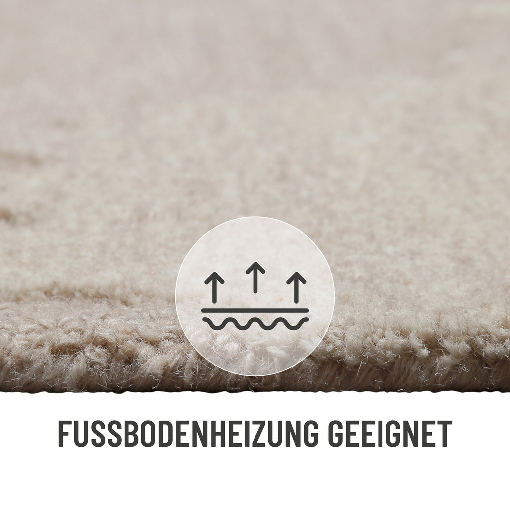 Kurzflorteppich Braun Multi aus Schurwolle "Carlo" WECONhome
