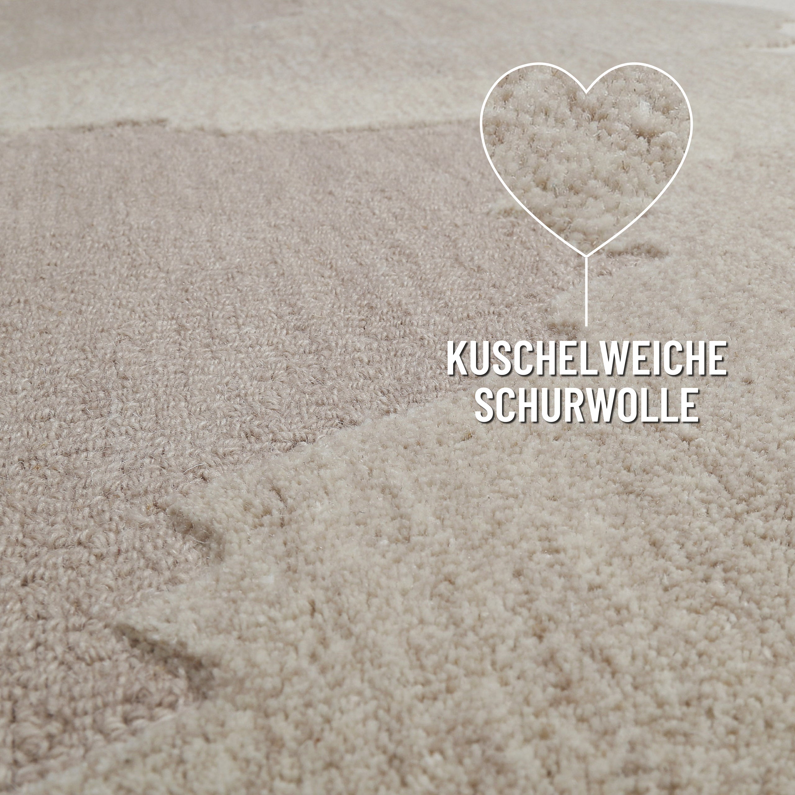 Kurzflorteppich Braun Multi aus Schurwolle "Carlo" WECONhome