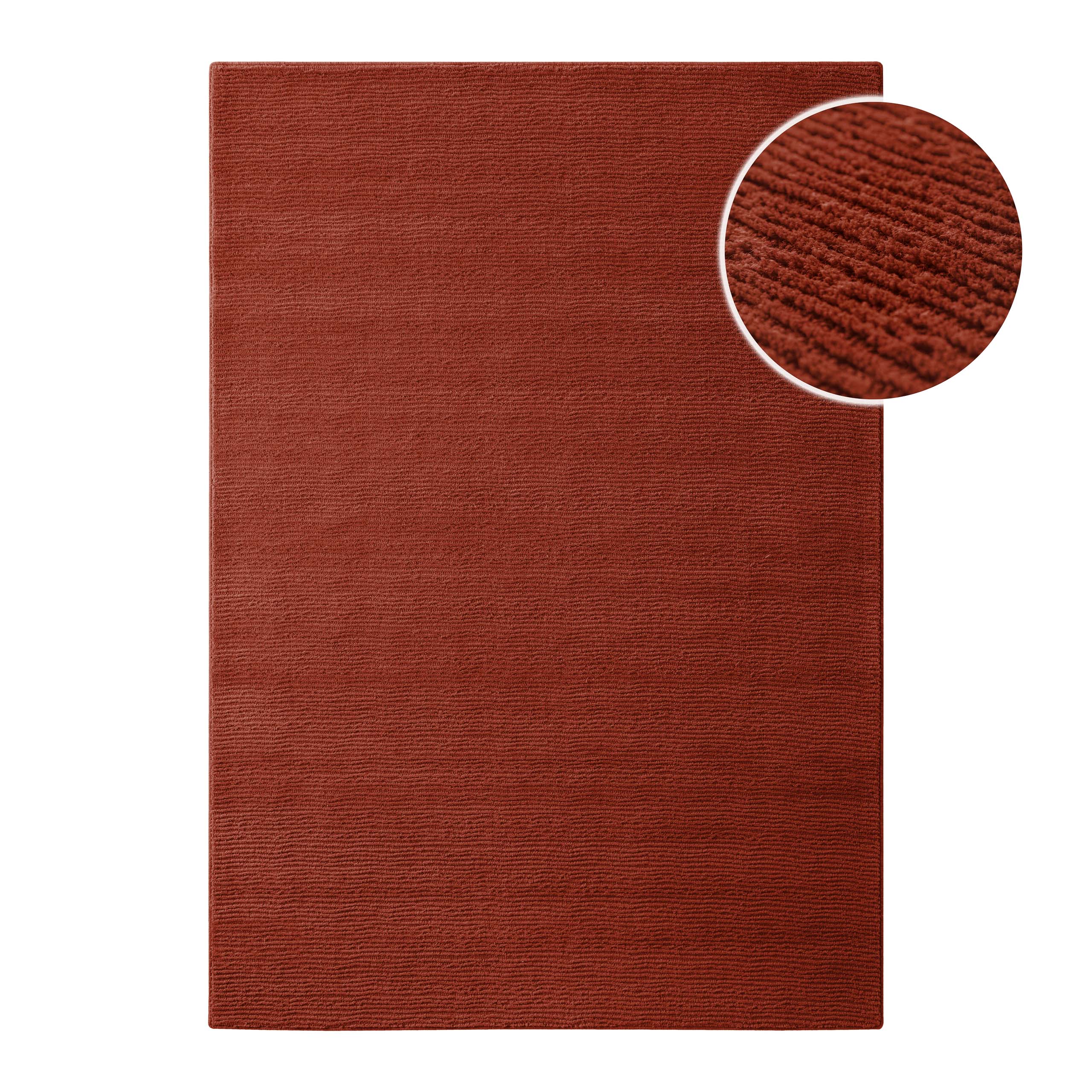 Kurzflor Teppich Castello One Kamin Rot