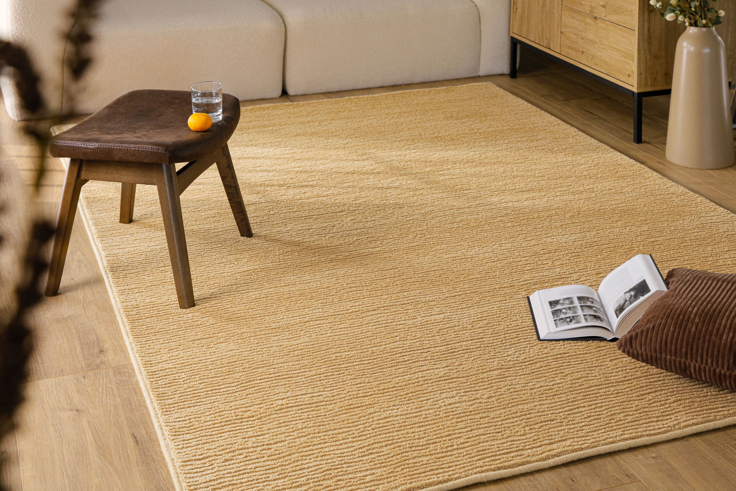 Kurzflor Teppich Castello One Sand Beige