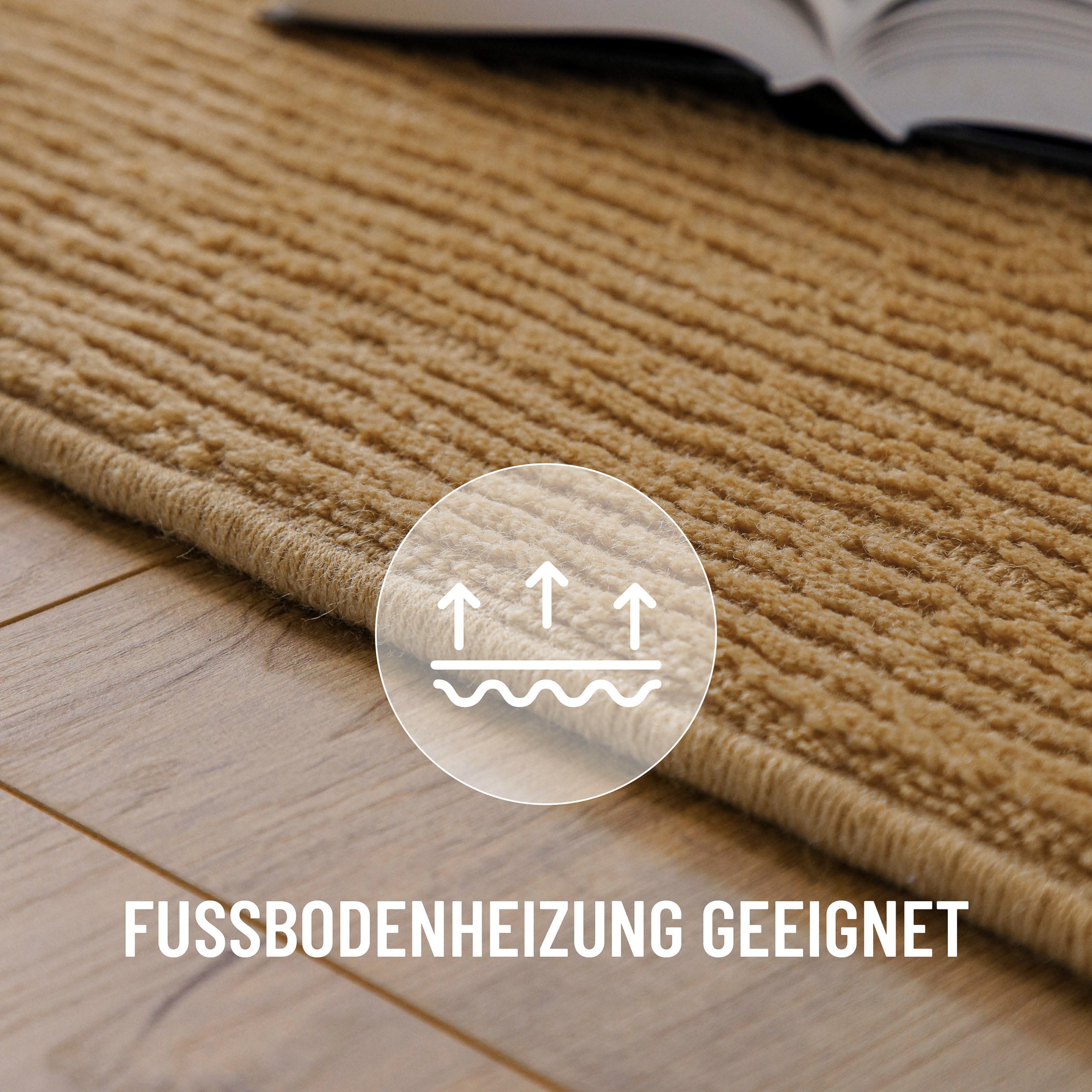 Kurzflor Teppich Castello One Karamell