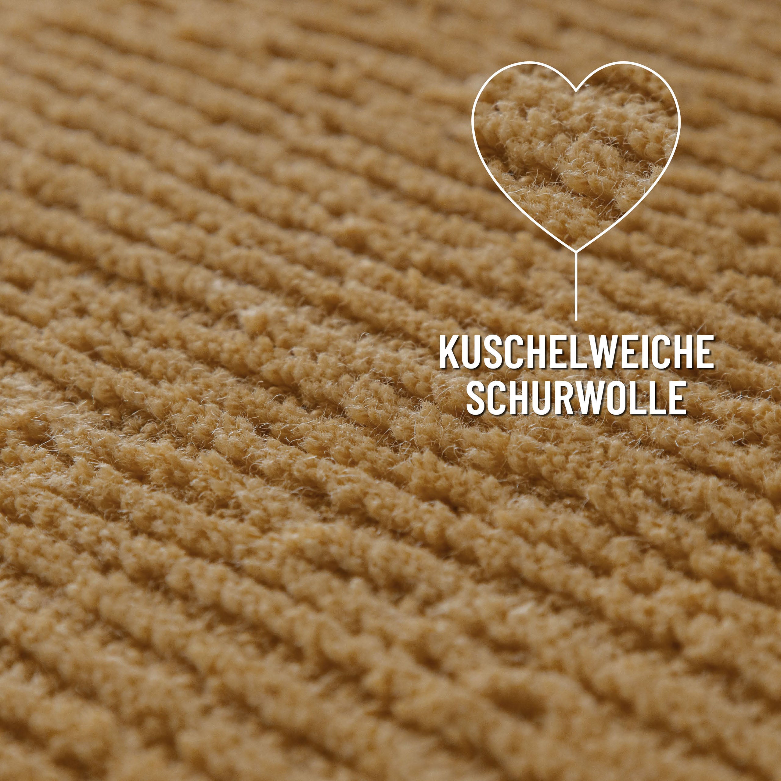 Kurzflor Teppich Castello One Karamell