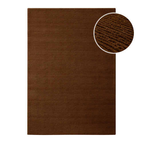 Kurzflor Teppich Castello One Braun