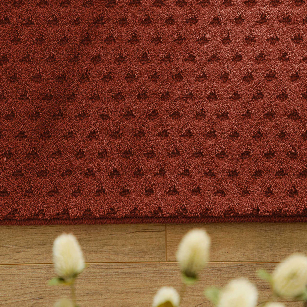 Kurzflor Teppich Castello Three Kamin Rot