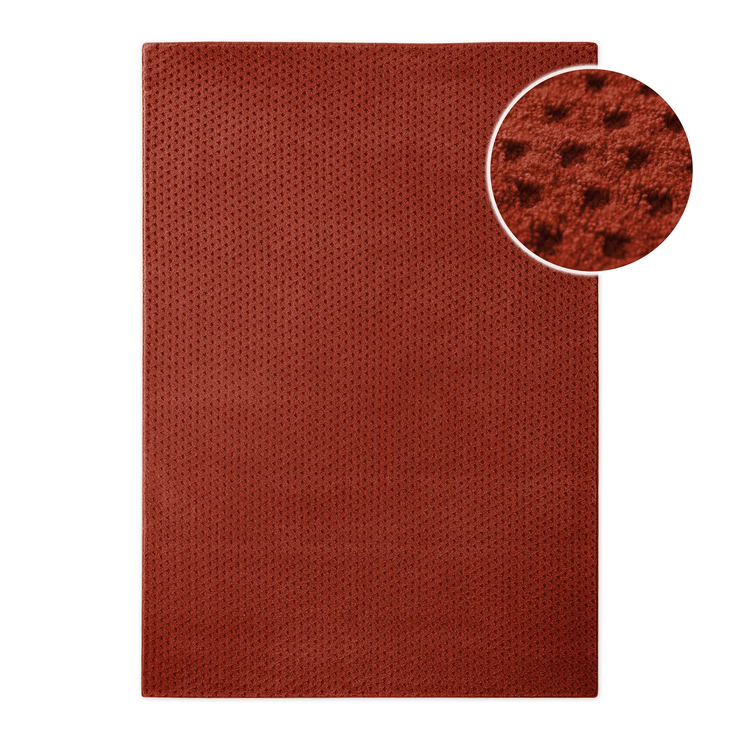 Kurzflor Teppich Castello Three Kamin Rot