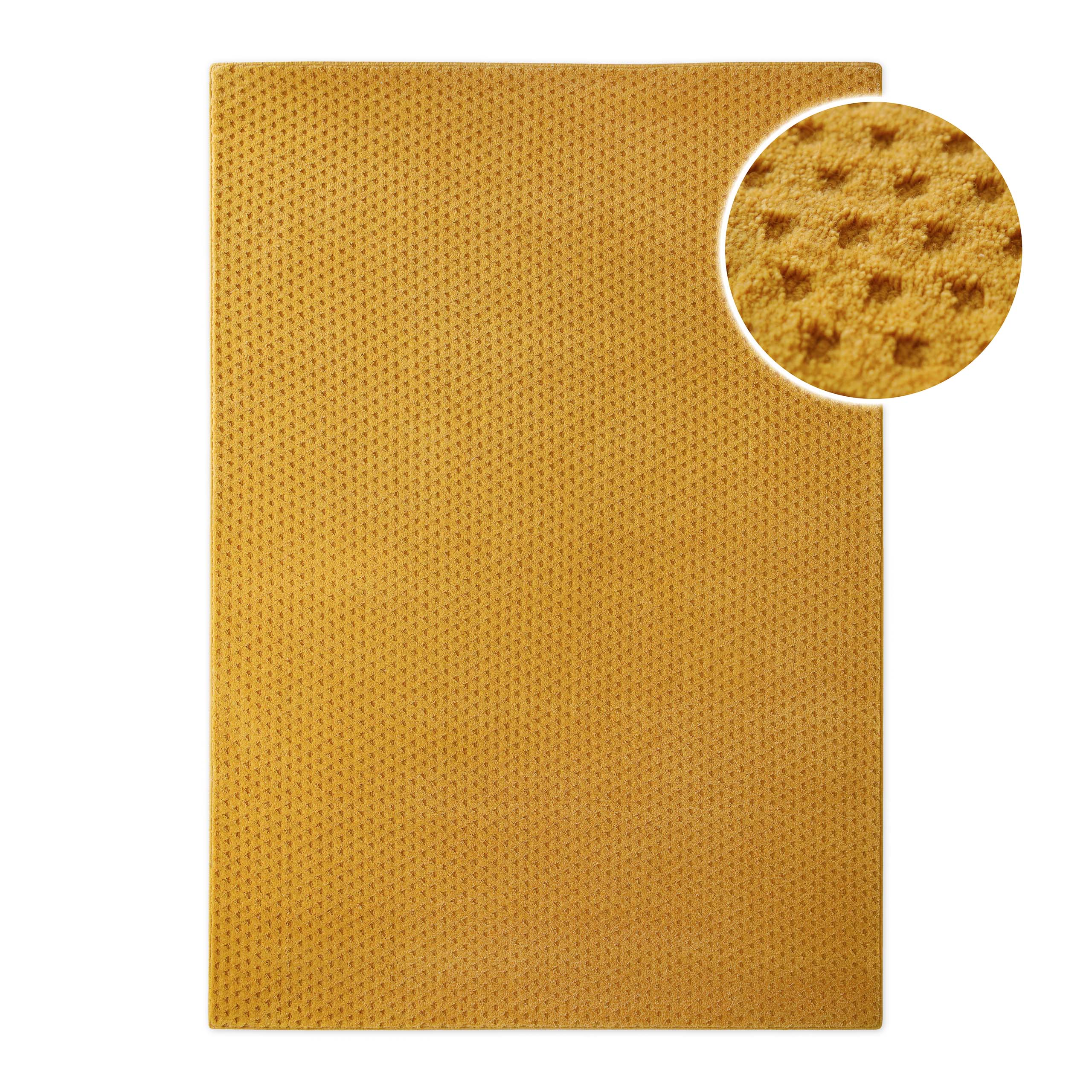 Kurzflor Teppich Castello Three Gelb