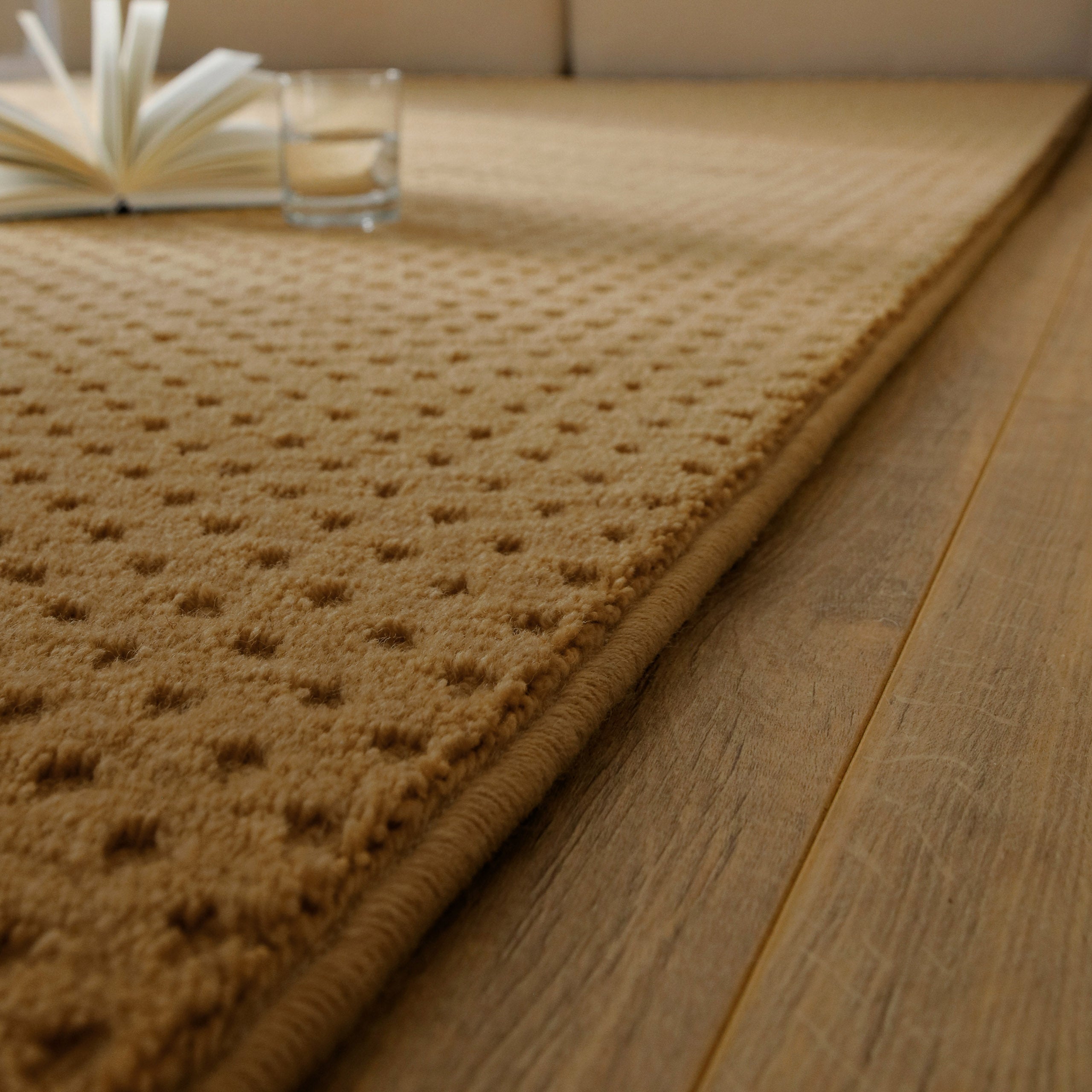 Kurzflor Teppich Castello Three Karamell