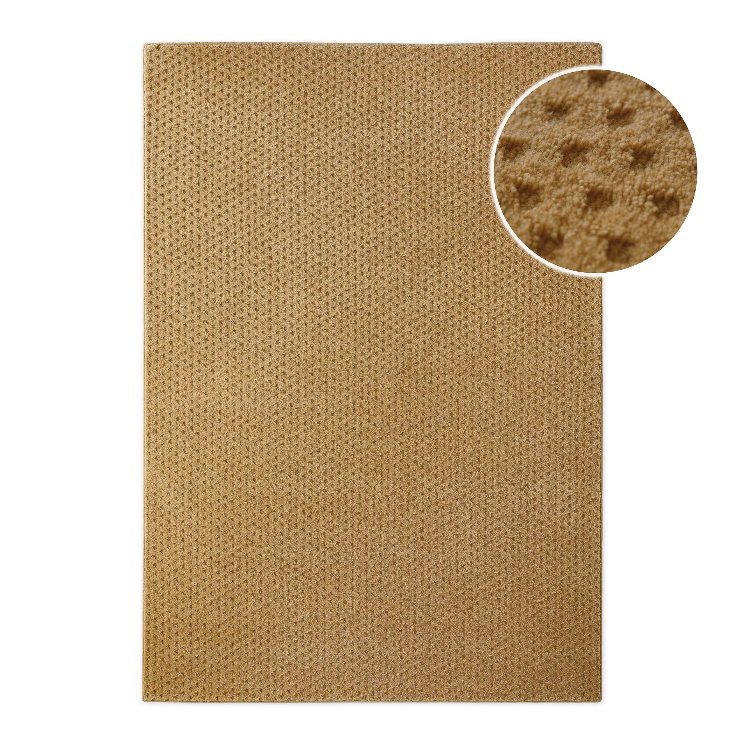 Kurzflor Teppich Castello Three Karamell