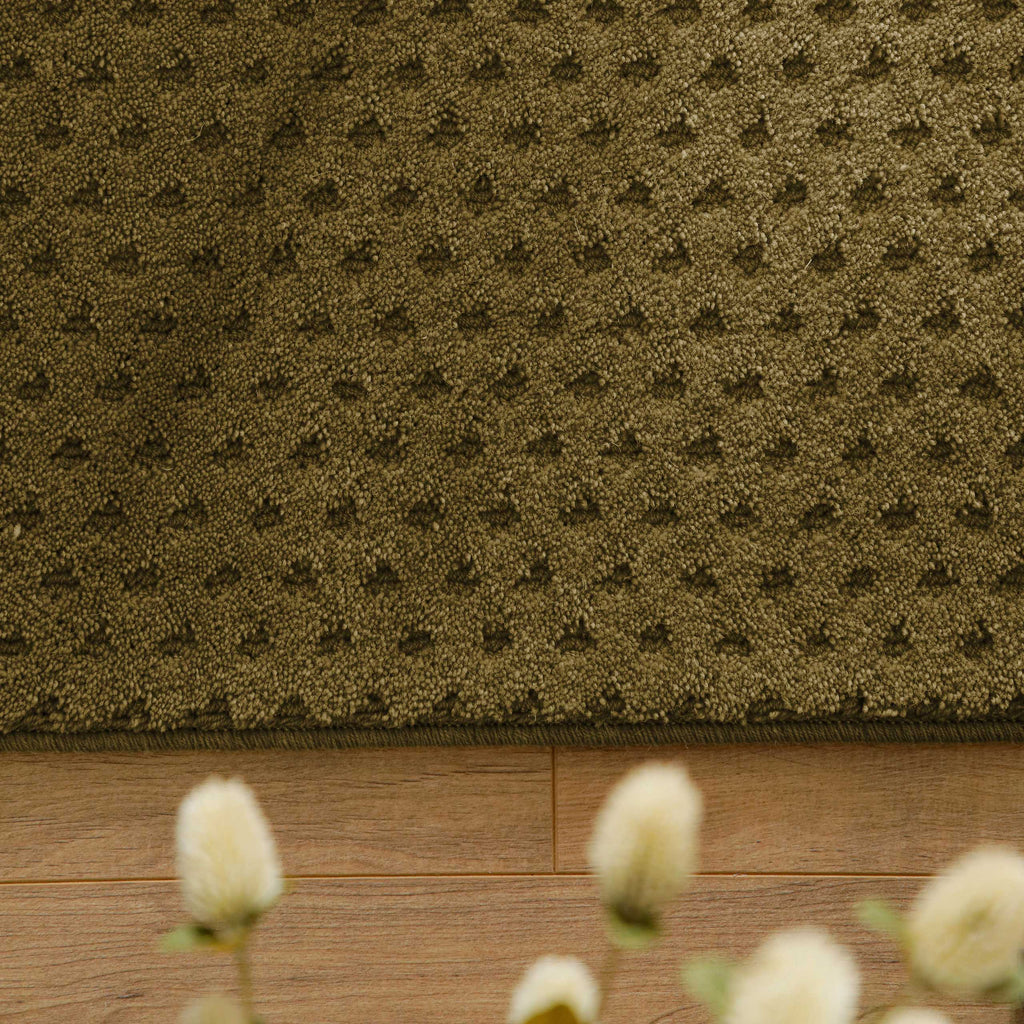 Kurzflor Teppich Castello Three Oliv Grün