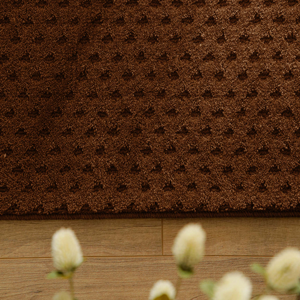 Kurzflor Teppich Castello Three Braun