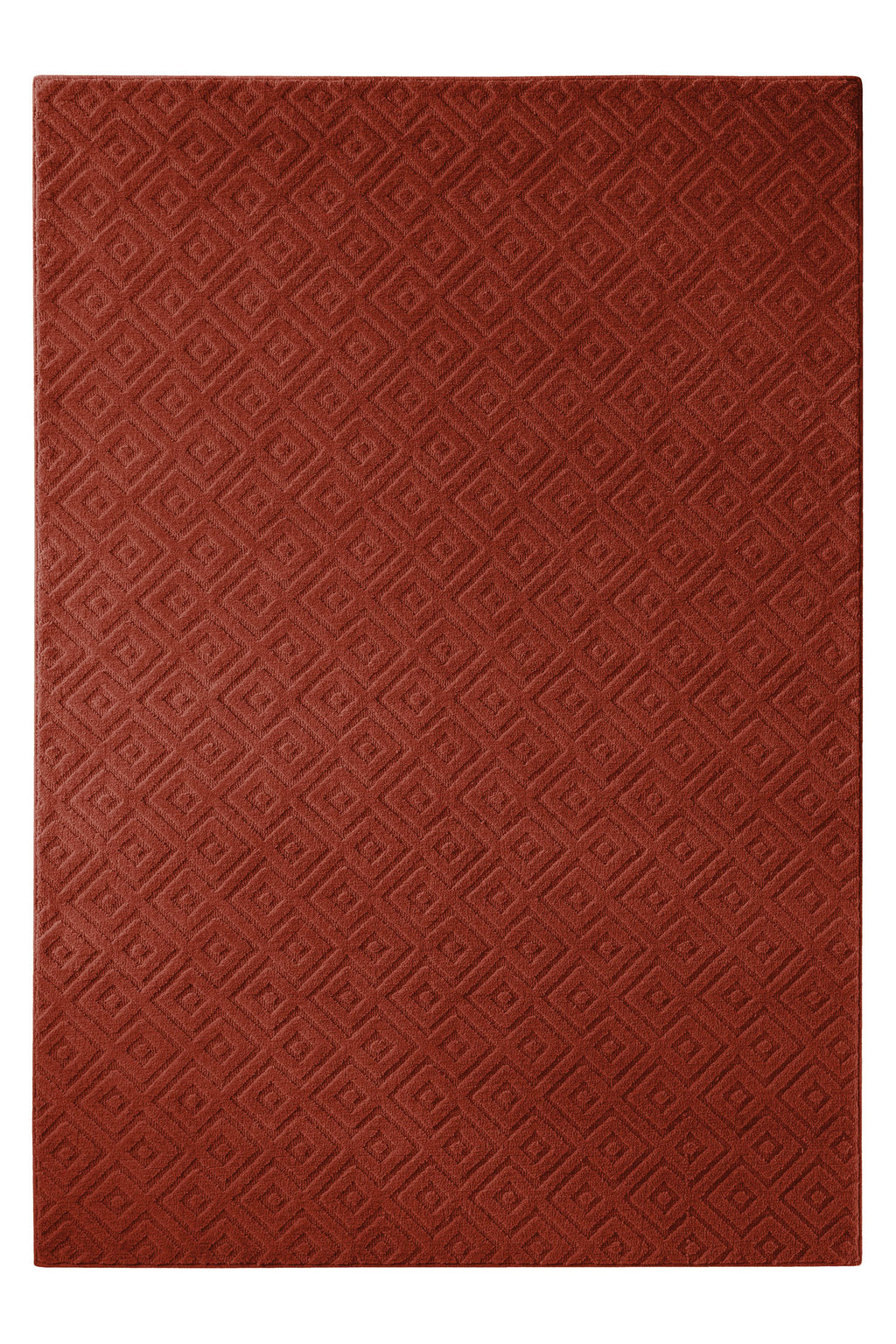 Kurzflor Teppich Castello Two Kamin Rot
