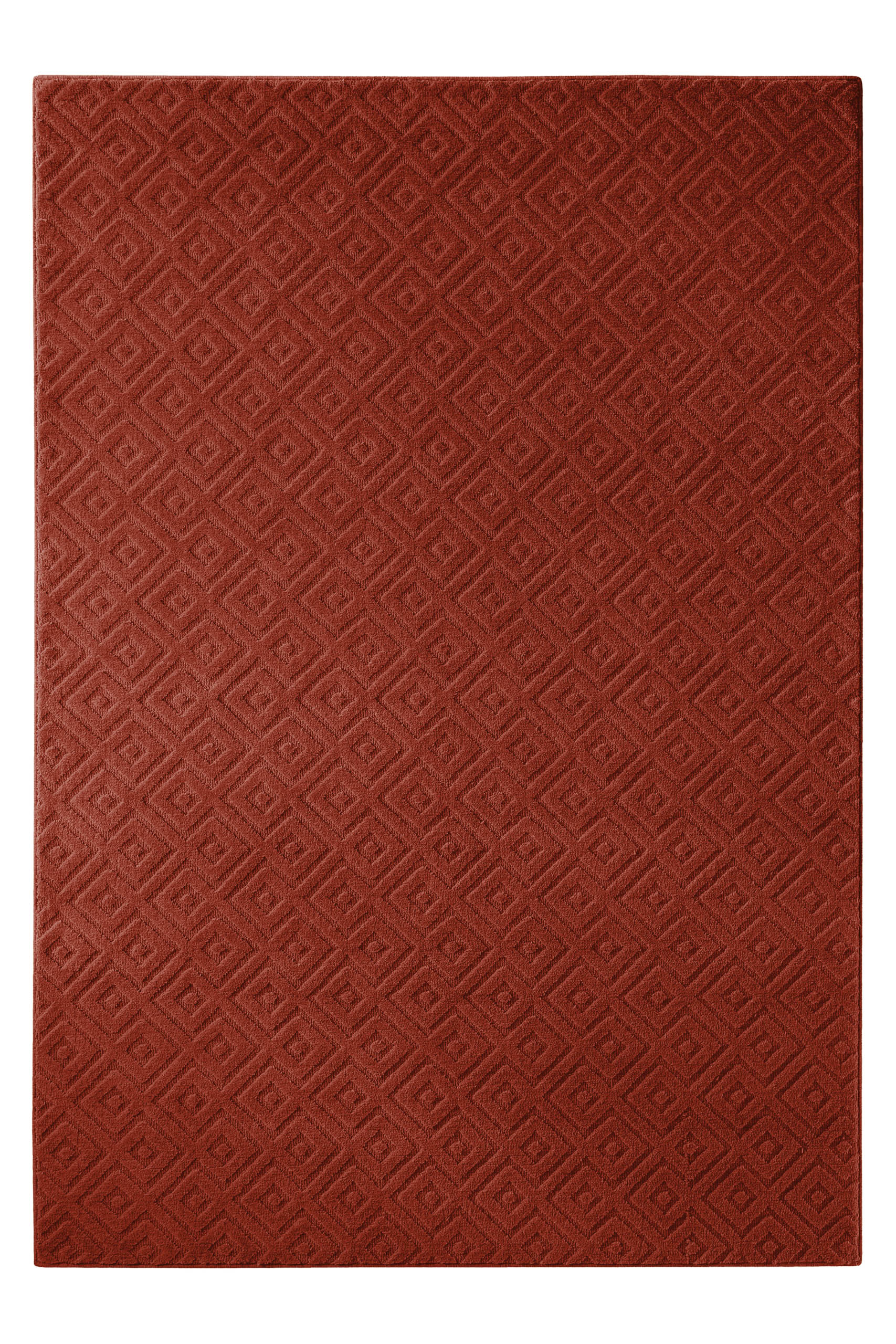 Kurzflor Teppich Castello Two Kamin Rot