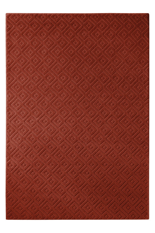 Kurzflor Teppich Castello Two Kamin Rot