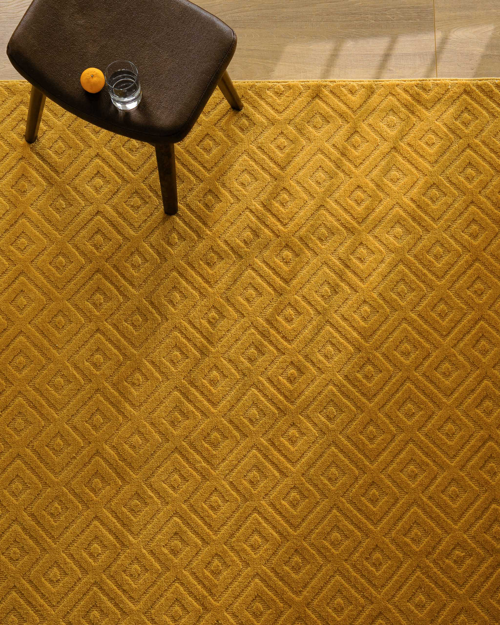 Kurzflor Teppich Castello Two Gelb