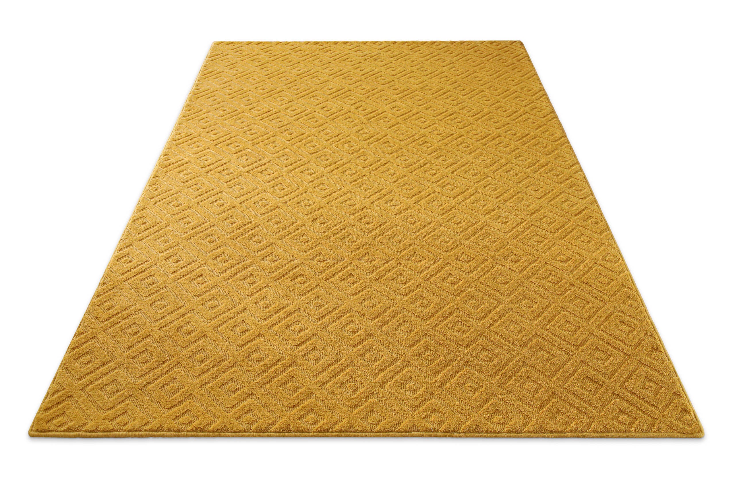 Kurzflor Teppich Castello Two Gelb