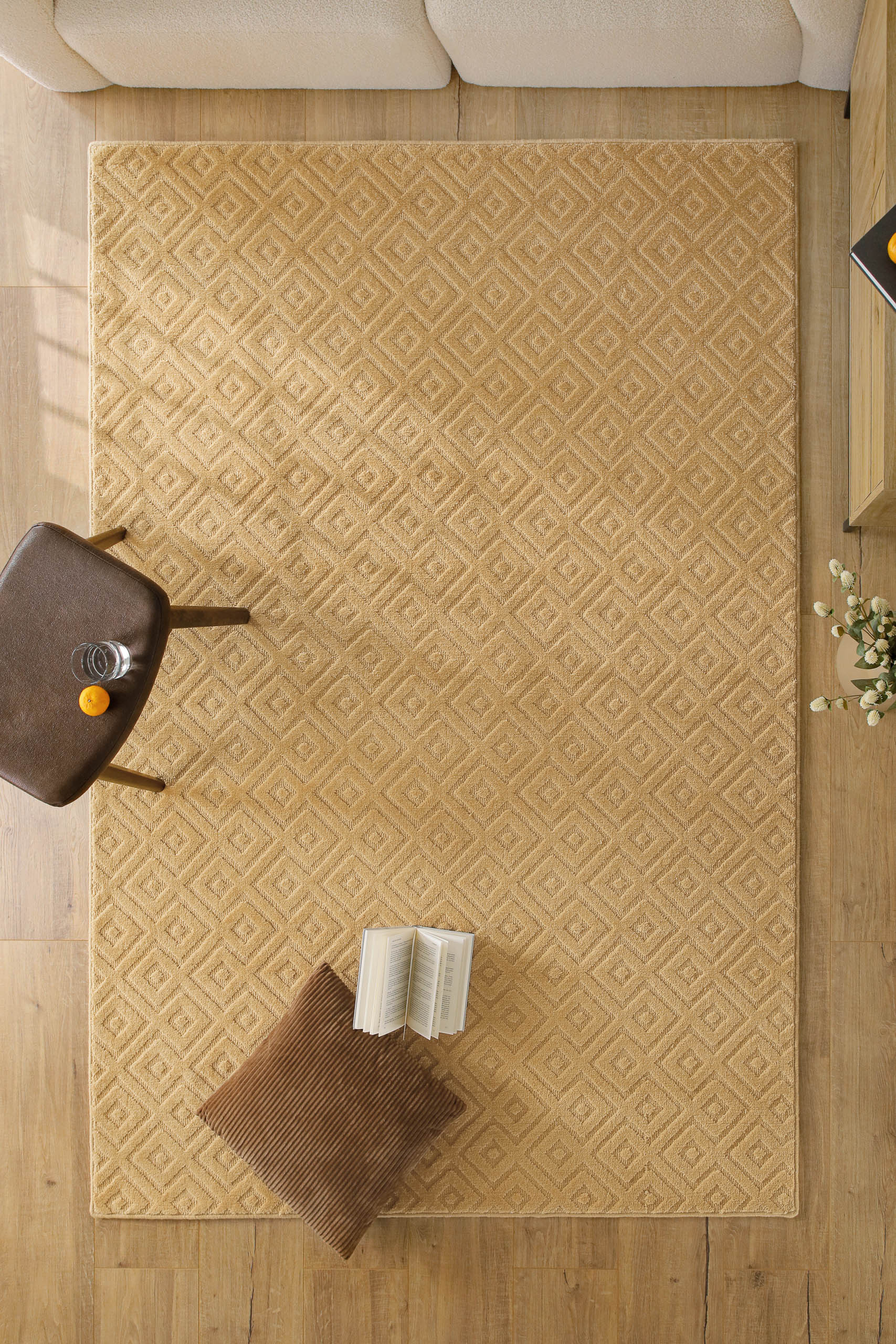 Kurzflor Teppich Castello Two Sand Beige
