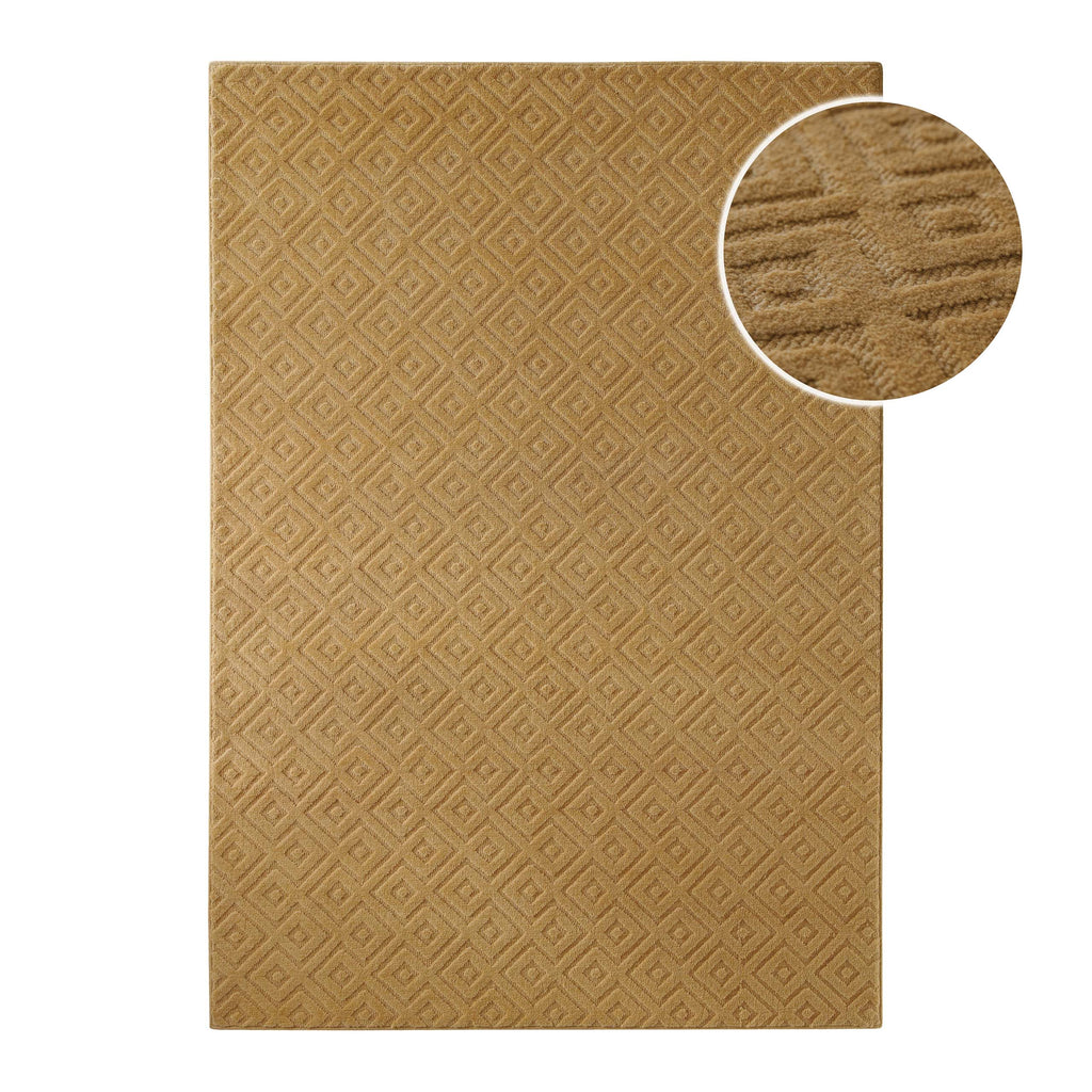 Kurzflor Teppich Castello Two Karamell