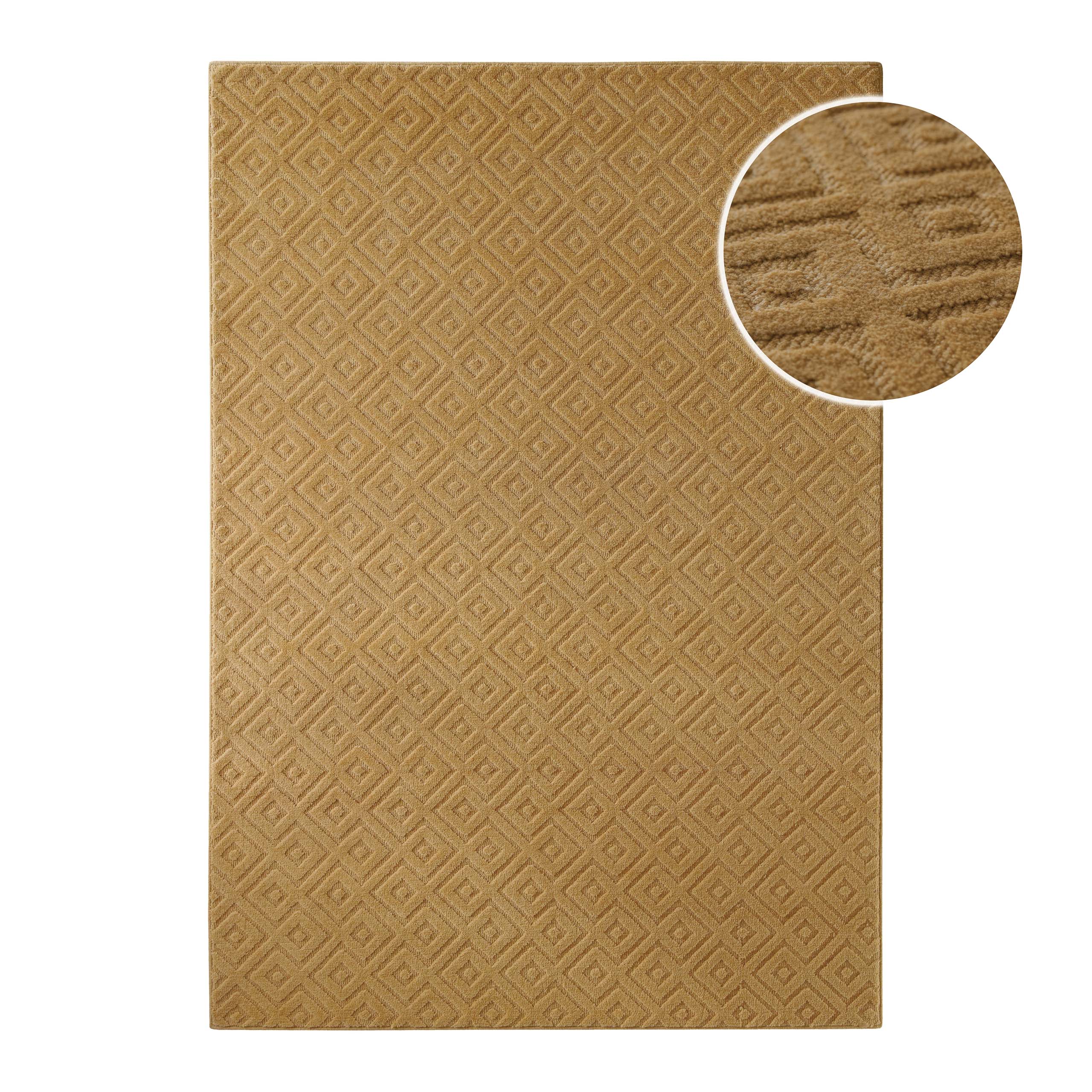 Kurzflor Teppich Castello Two Karamell