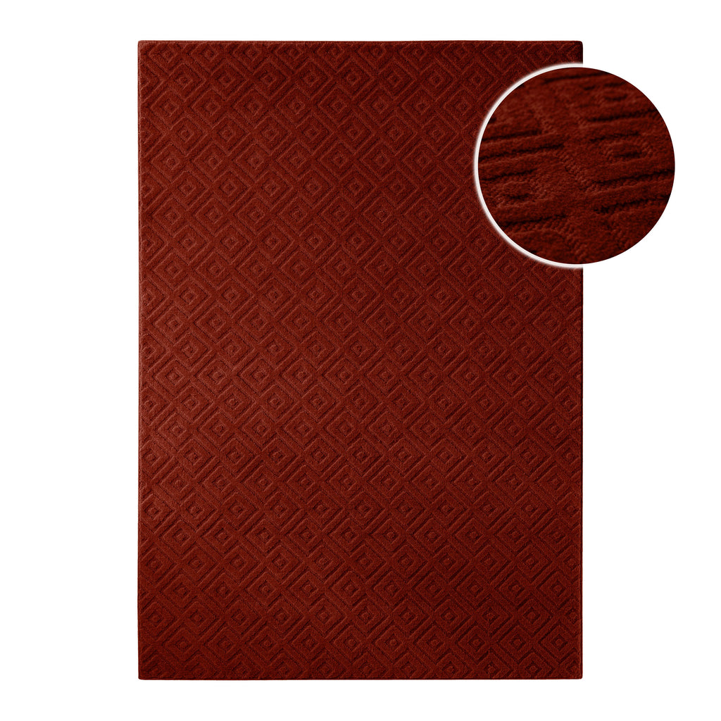 Kurzflor Teppich Castello Two Purpur Rot