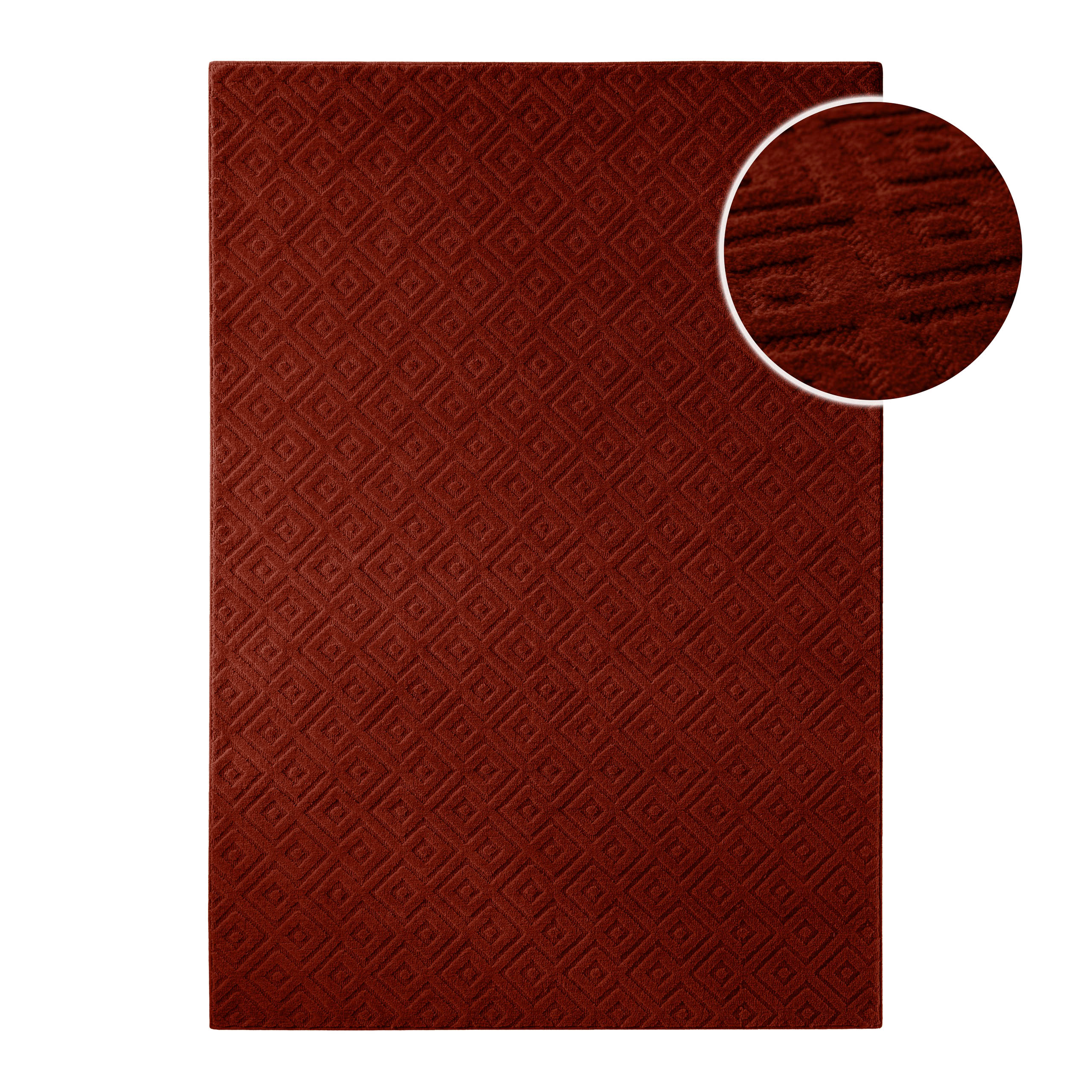 Kurzflor Teppich Castello Two Purpur Rot