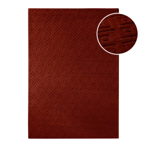 Kurzflor Teppich Castello Two Purpur Rot