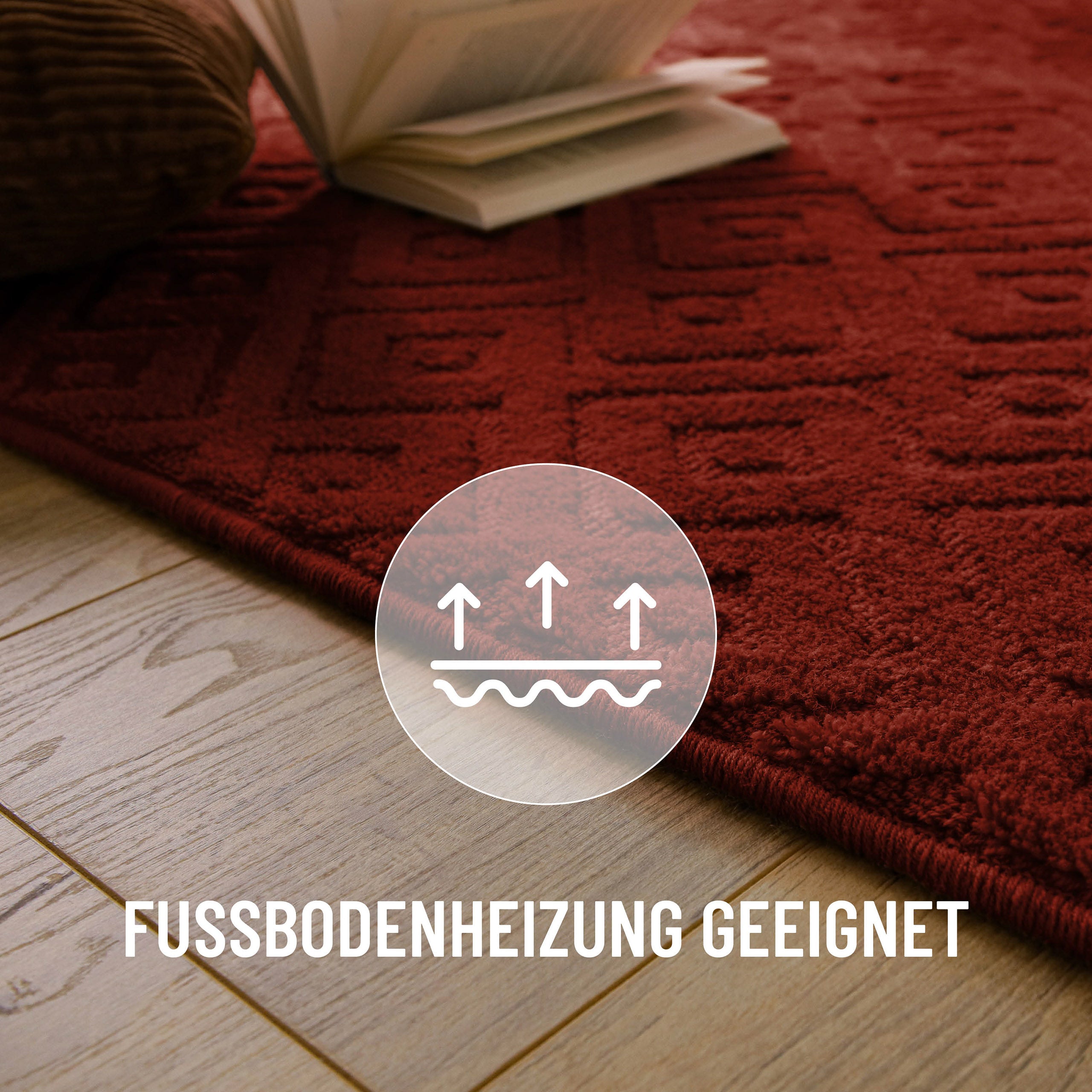 Kurzflor Teppich Castello Two Purpur Rot