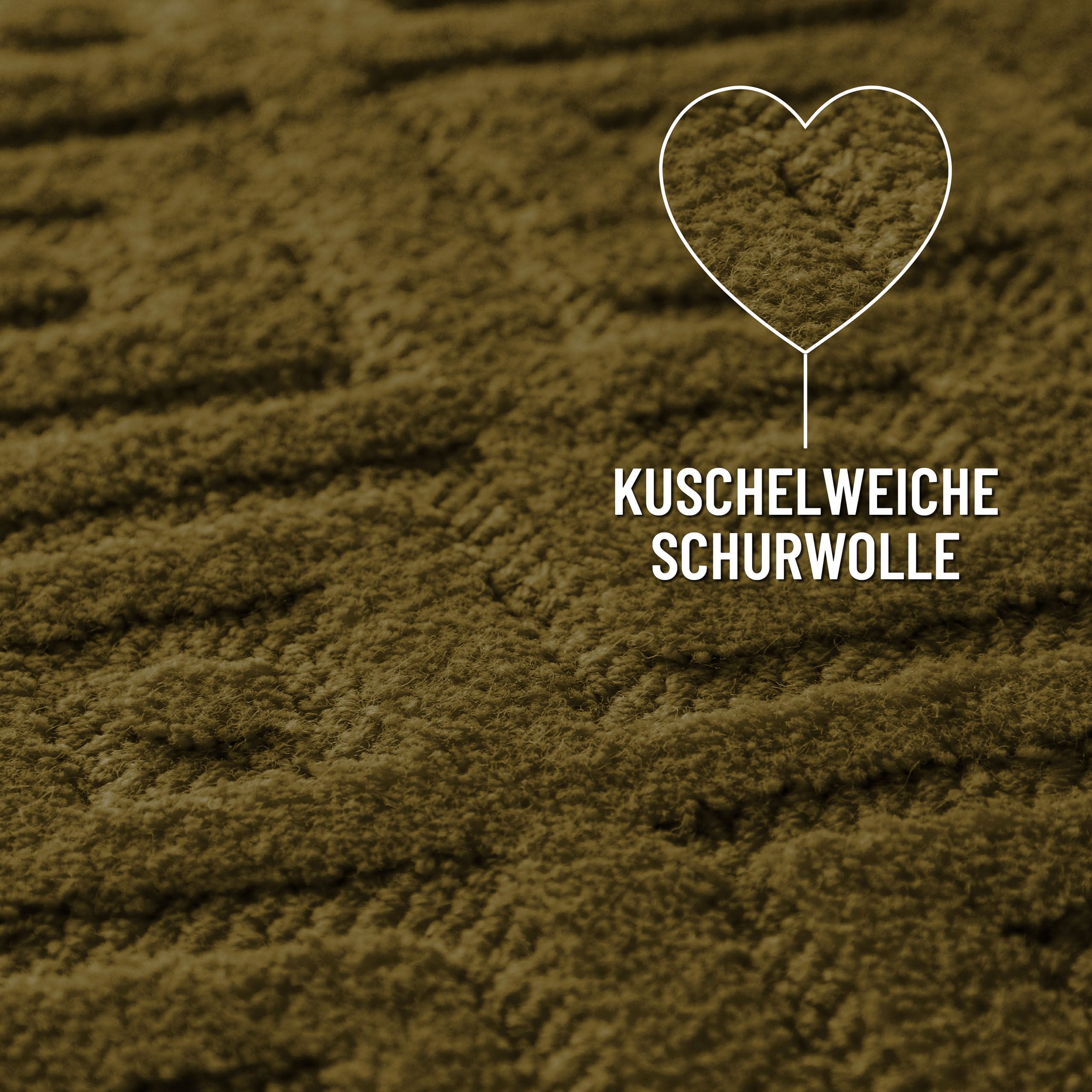 Kurzflor Teppich Castello Two Oliv Grün